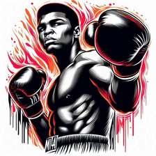 Схема вышивки «Спорт. Бокс. Мухамед Али.»