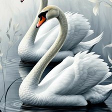 Схема вышивки «Лебеди»