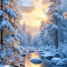 Схема вышивки «Ручей зимний»