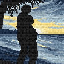 Схема вышивки «Пара на закате»