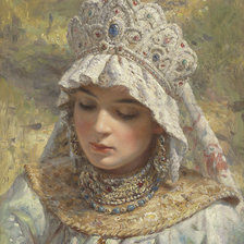 Схема вышивки «красавица.маковский. д.в.»