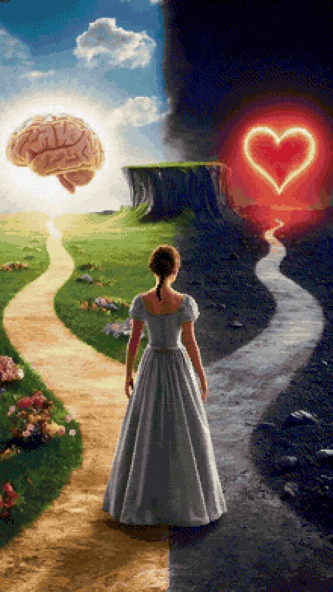 Выбор - девушка, дорога, разум, сердце - предпросмотр