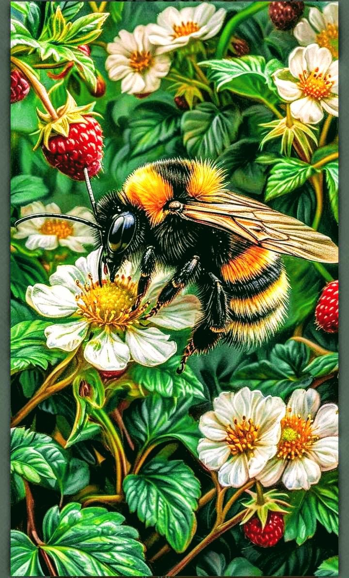 Земляника - шмель - оригинал
