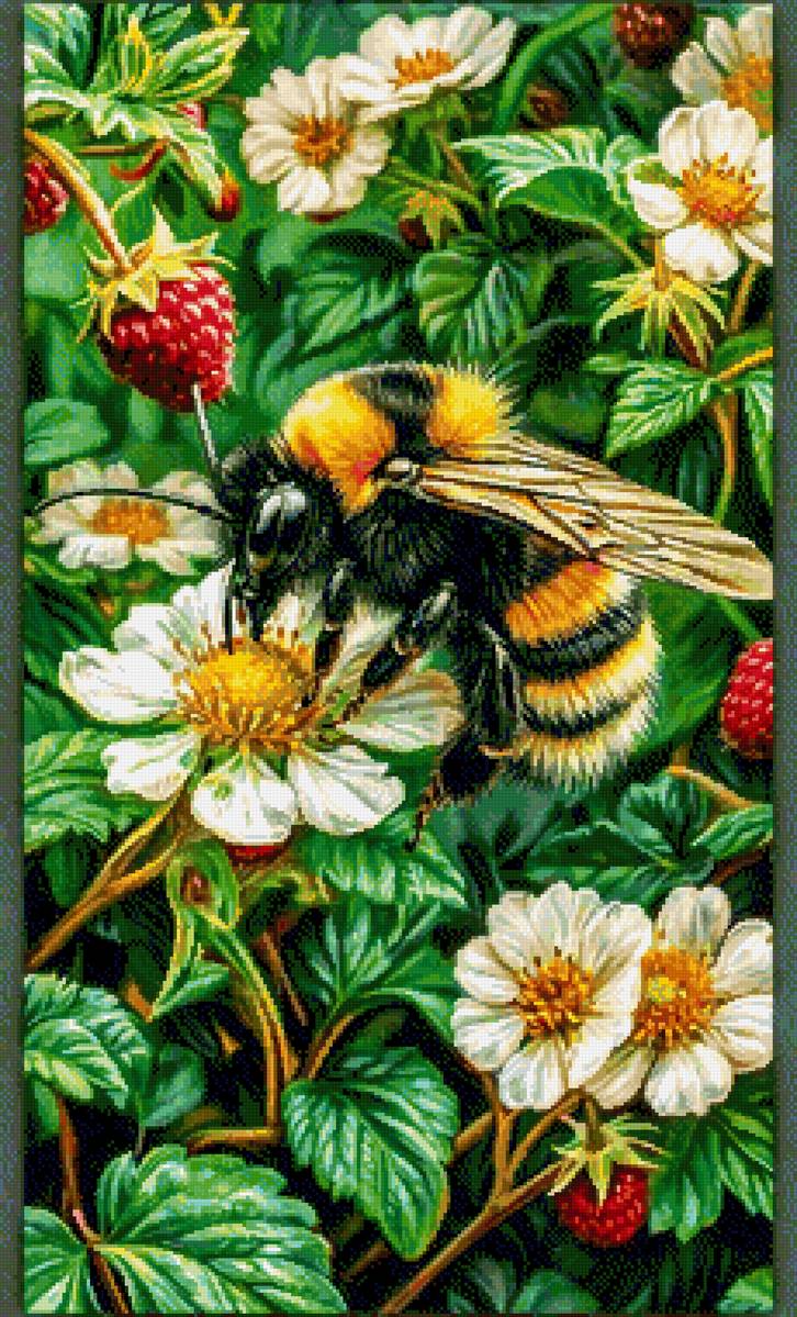 Земляника - шмель - предпросмотр