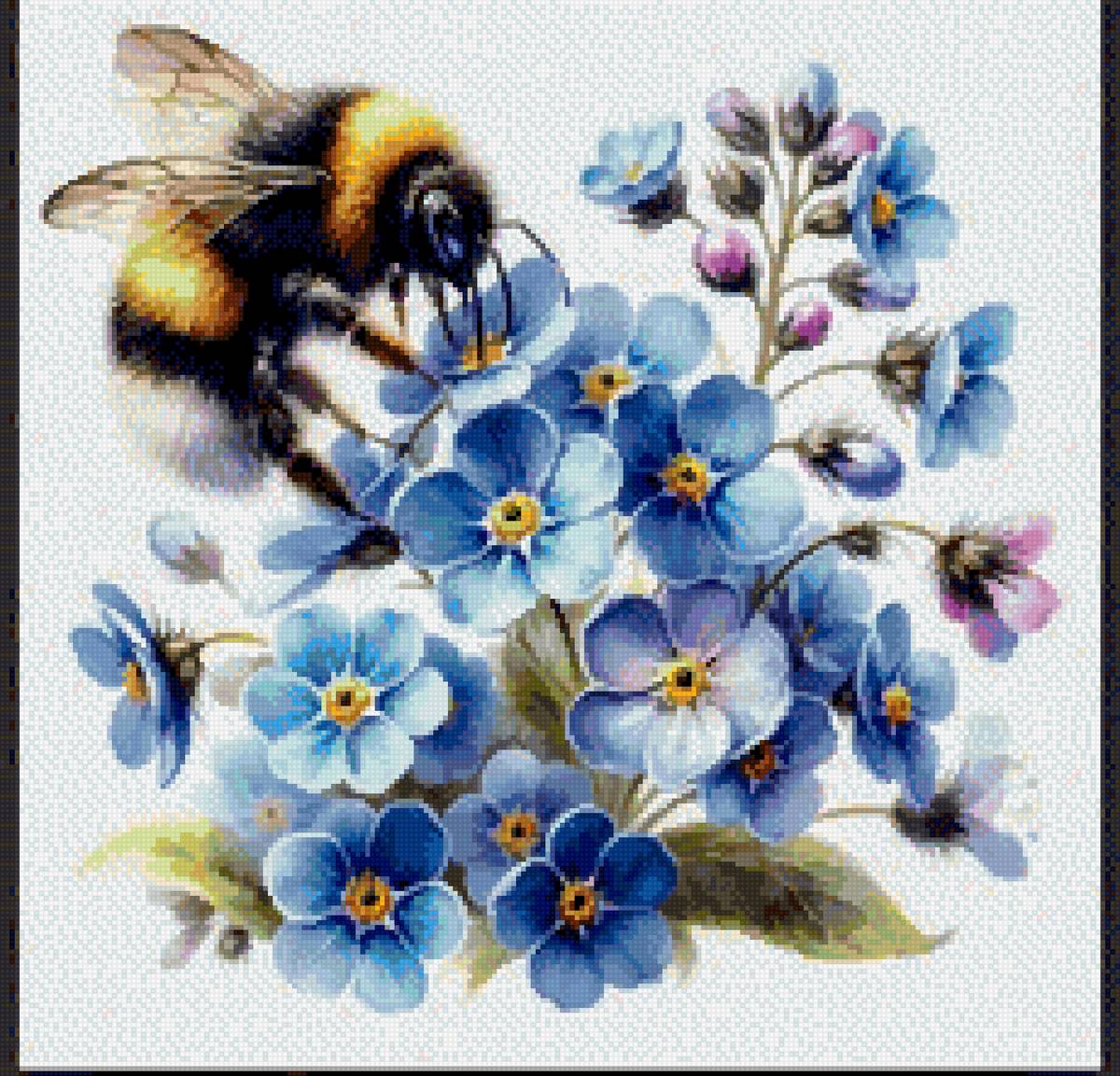 Цветы - шмель - предпросмотр