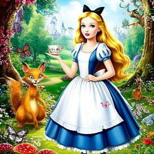 Схема вышивки «Алиса в стране чудес»