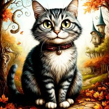 Схема вышивки «Чеширский кот»