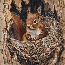 Схема вышивки «В гнёздышке»