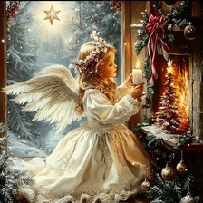 Схема вышивки «Рождественский ангел»