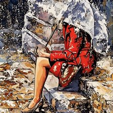 Схема вышивки «Под дождем»