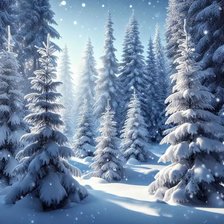 Схема вышивки «Зимний лес»