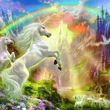 Схема вышивки «Единороги в сказке»
