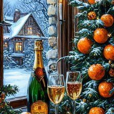 Схема вышивки «Новогодние мандарины»