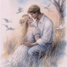 Схема вышивки «влюбленные»