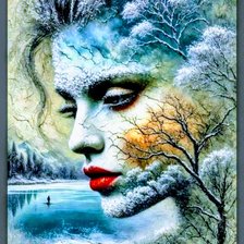 Схема вышивки «Девушка»