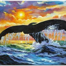 Схема вышивки «Кит»