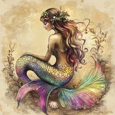 Схема вышивки «грустная русалочка»