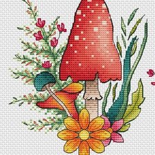Схема вышивки «Красный мухомор»