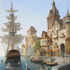 Схема вышивки «Утро в порту»