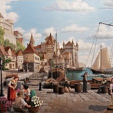 Схема вышивки «В порту»