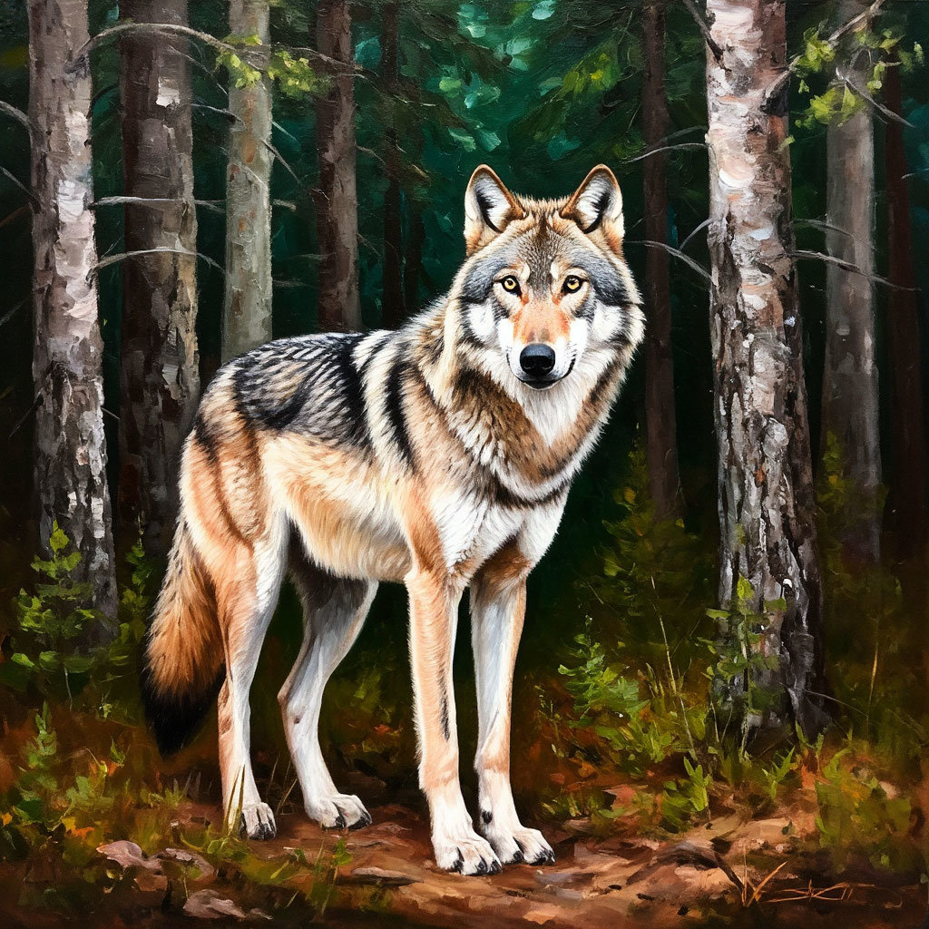 Волк. Холст. Масло - свои картины - оригинал