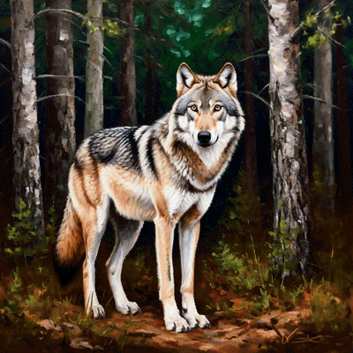 Волк. Холст. Масло - свои картины - предпросмотр