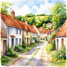 Схема вышивки «Деревня летом»