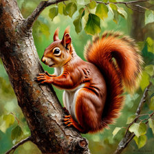 Схема вышивки «Белочка на дереве»