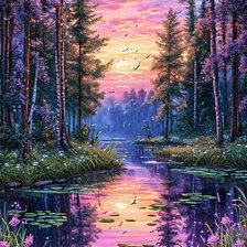 Схема вышивки «В сиреневых сумерках»