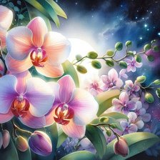 Схема вышивки «орхидеи»