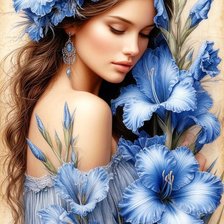 Схема вышивки «Голубоглазая моя, моя ,моя! 2»