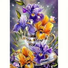 Схема вышивки «радужные ирисы»