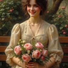 Схема вышивки «Девушка сцветами»