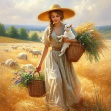 Схема вышивки «юная пастушка»