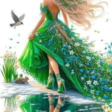 Схема вышивки «Девушка-весна»