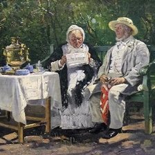 Схема вышивки «старички. чаепитие»