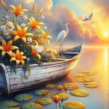 Журавли на закате