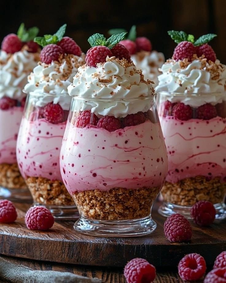 Малиновый десерт🍧 - десерт, еда - оригинал