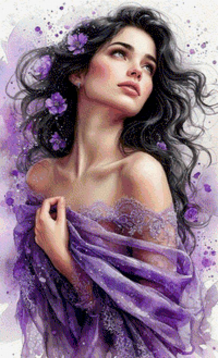 Joven de morado - retrato, mujer, chica, joven, dama - предпросмотр