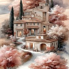 Схема вышивки «Paisaje blanco»