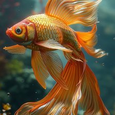 Схема вышивки «Золотая рыбка»