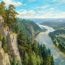 Схема вышивки «Природа у реки»