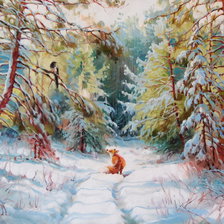 Схема вышивки «Зима в лесу»