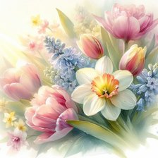 Схема вышивки «Первоцветы»