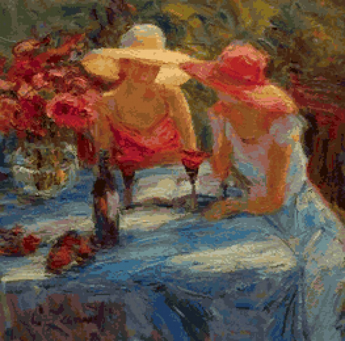 №2894209 - лето девушка сад вино - предпросмотр