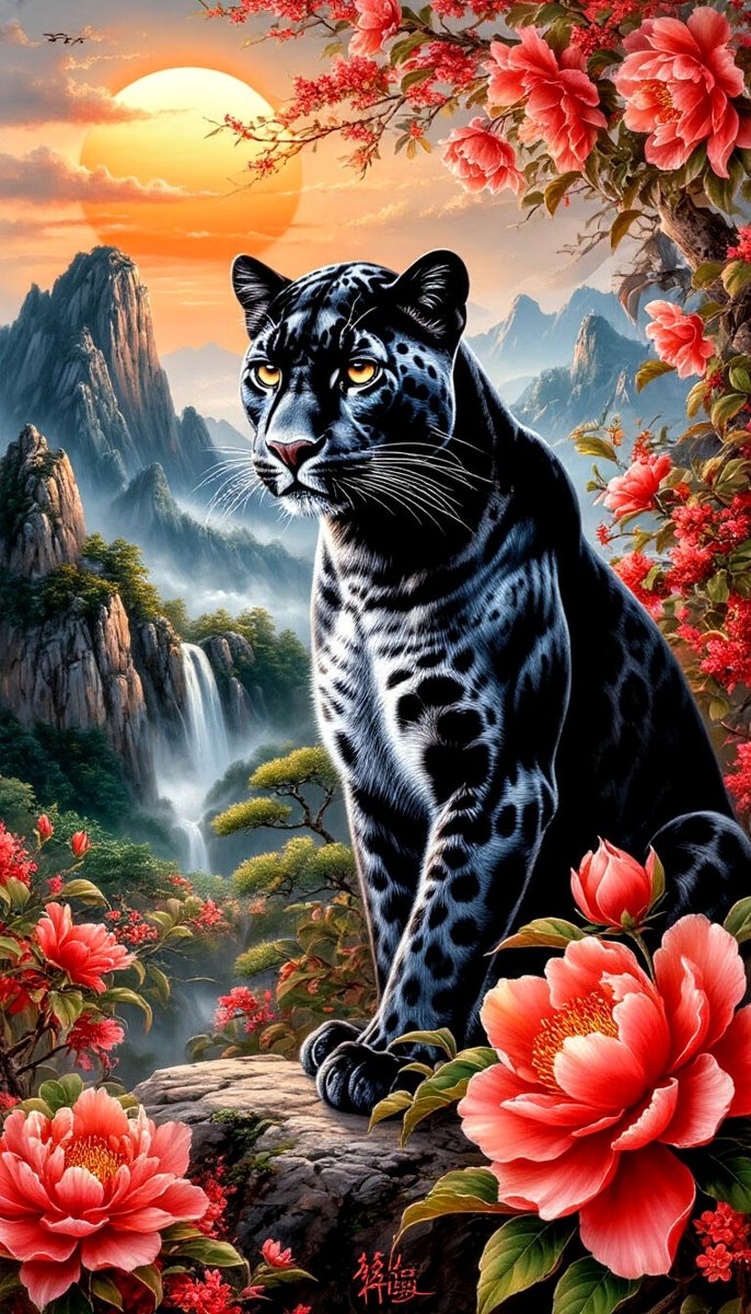 №2894991 - пейзаж, животные, ягуар - оригинал