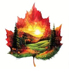 Схема вышивки «Яркие краски осени»