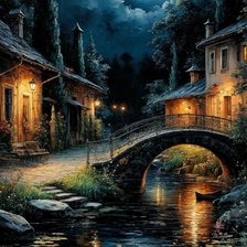 Схема вышивки «Ночь,улица,фонарь...»