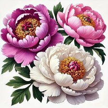 Схема вышивки «Пионы»