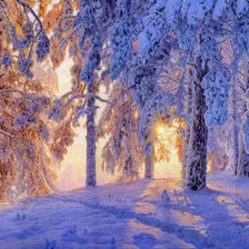 Схема вышивки «Зимний рассвет. Геннадий Кириченко»